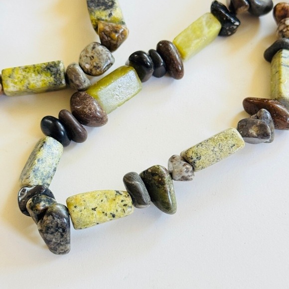 VTG Estate Primitive Necklace Turquoise Yellow green Beads Natural 146gm 26" - Picture 3 of 9